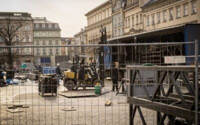 Kraków Sylwester 2014 – demontaż sceny.