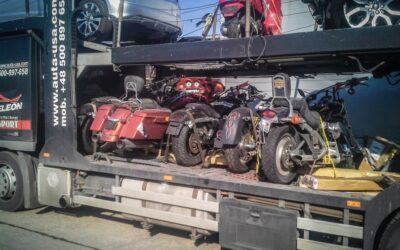 Rozładunek pojazdów w tym Harley Davidson